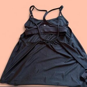 Lululemon Black Strappy Tank with Built-In Shelf Bra